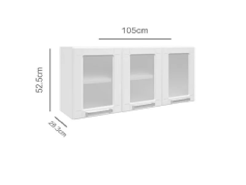 ESTANTE ORGANIZADOR DE COCINA,3 PUERTAS, METAL Y VIDRIO, COLOR BLANCO