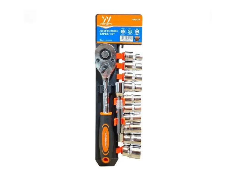 DADOS SET 12PCS ACERO-CARBONO FWYY