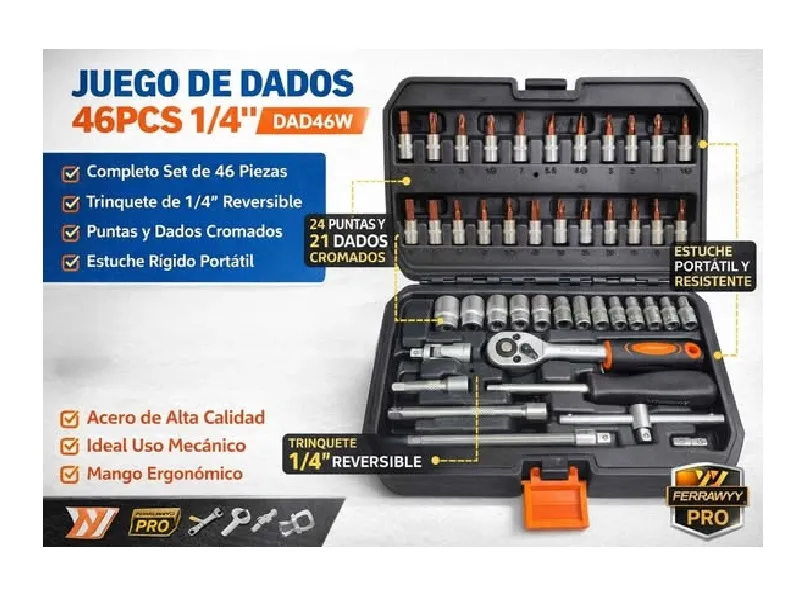 JUEGO DE DADO 46PCS FERRAWYY