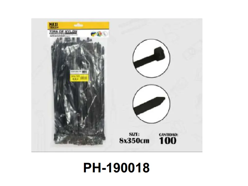 BRIDA NEGRO 8 X 350 - 100PCS/BAG