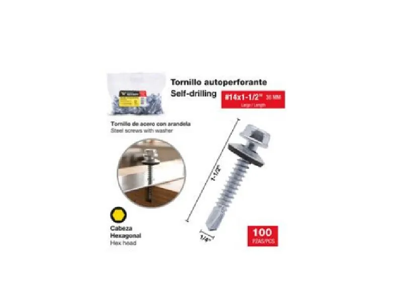 TORNILLO PUNTA DE BROCA #14 - 1 1/2"