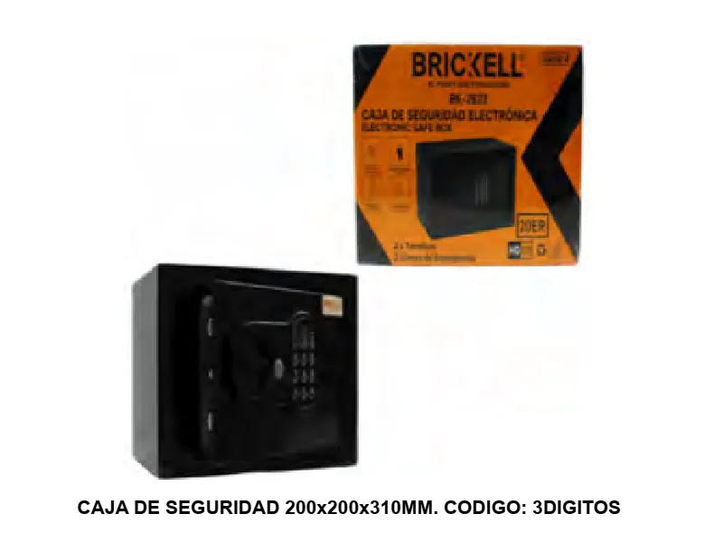 CAJA DE SEGURIDAD 200x200x310MM. CODIGO: 3DIGITOS