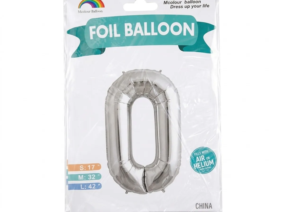 GLOBO DE NÚMERO PLATEADOS, MARCA BALOW