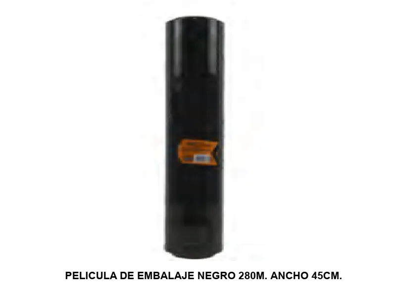 PELICULA DE EMBALAJE NEGRO 280M. ANCHO 45CM. GROSOR: 15MIC