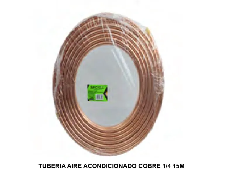 TUBERIA AIRE ACONDICIONADO COBRE 1/4 15M