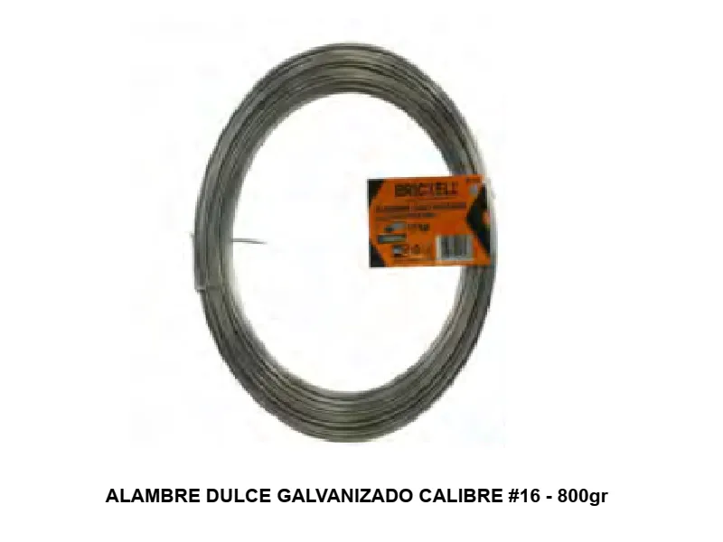 ALAMBRE DULCE GALVANIZADO CALIBRE #16 - 800gr
