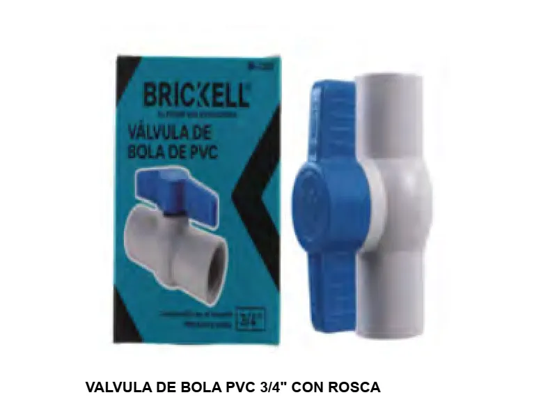 VALVULA DE BOLA PVC 3/4" CON ROSCA