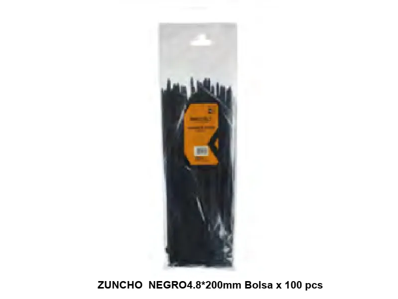 BRIDA  NEGRO4.8*200mm Bolsa x 100 pcs