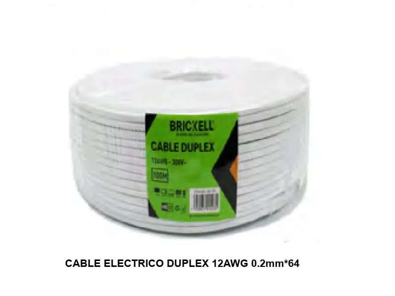 CABLE ELECTRICO DUPLEX 12AWG 0.2mm*64  (U/M VENTA 1 METRO)