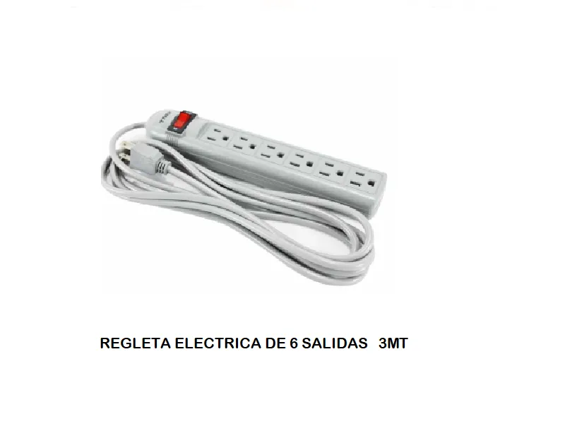 REGLETA ELECTRICA DE 6 ENCHUFES 3MT
