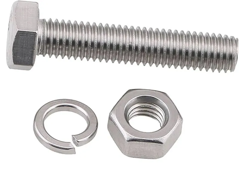Tornillos M10x50 con arandelas plana con tuercas