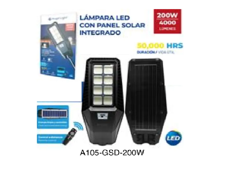 LAMPARA RECARGABLE SOLAR LED 200w