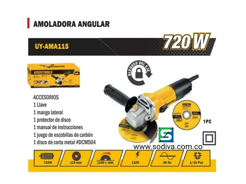 PULIDORA 4 1/2" 115MM 720W UYU
