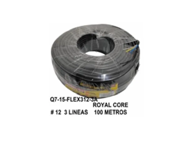 CABLE ELECTRICO TRIPLE ROYAL CORE-90/10 #12 X 3-Q7 (U/M VENTA 1 Metro)