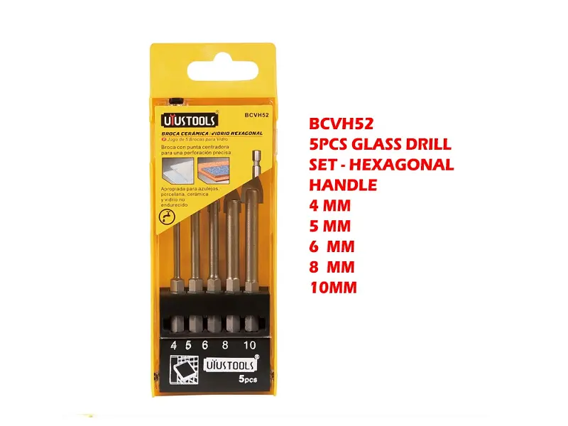 BROCA VIDRIO 5PCS (4-10MM) HEXAGONAL UYU