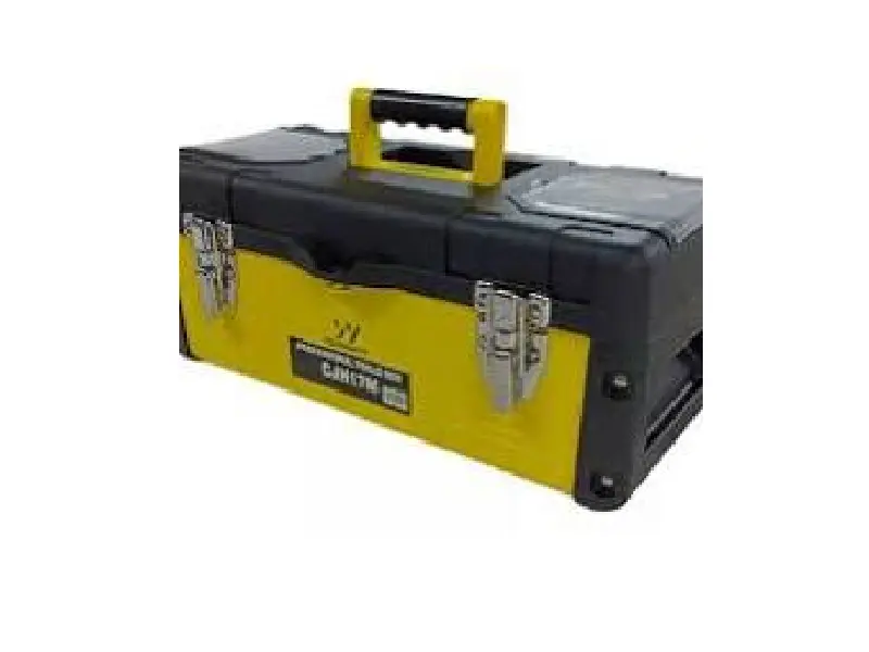 CAJA PARA HERRAMIENTAS 17" METAL Y PLASTICO, COLOR NEGRO Y AMARILLO