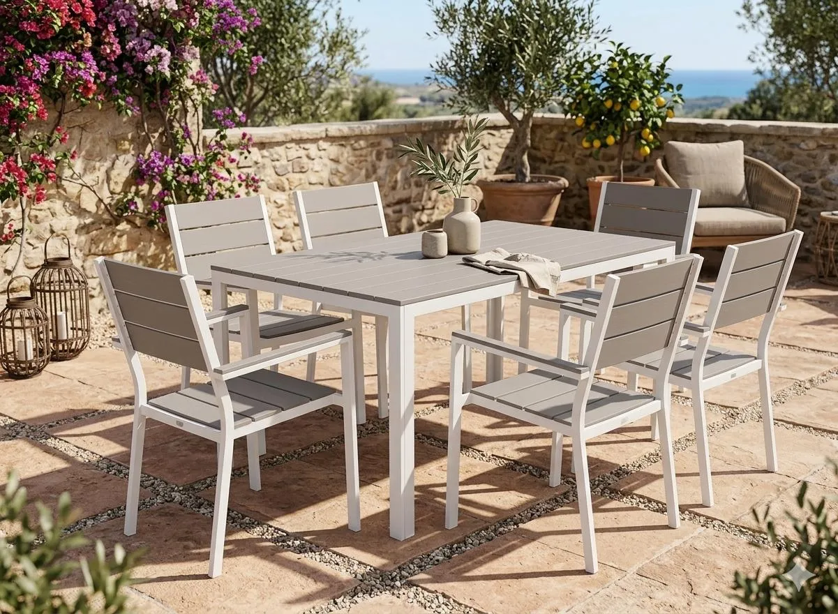 JUEGO DE TERRAZA 6 SILLAS Y MESA