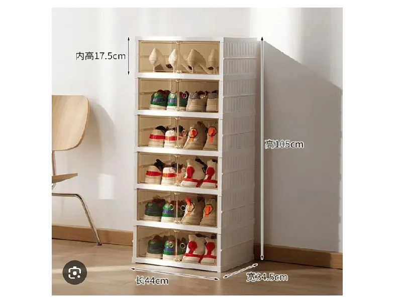 ZAPATERA PLÁSTICA 6 NIVELES 12 PUESTOS