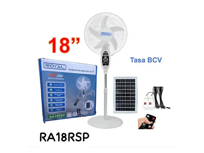 VENTILADOR RECARGABLE DE PEDESTAL 18"